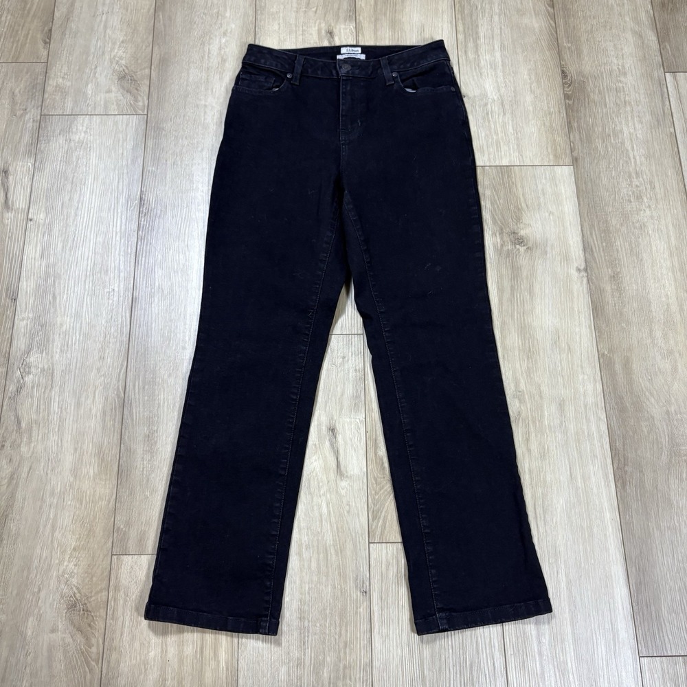 L.L. Bean Womens Jeans Black Size 8 Petite Classic Fit Relaxed Denim 100% Cotton